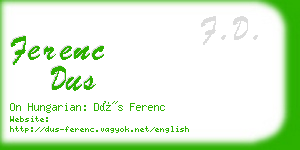 ferenc dus business card